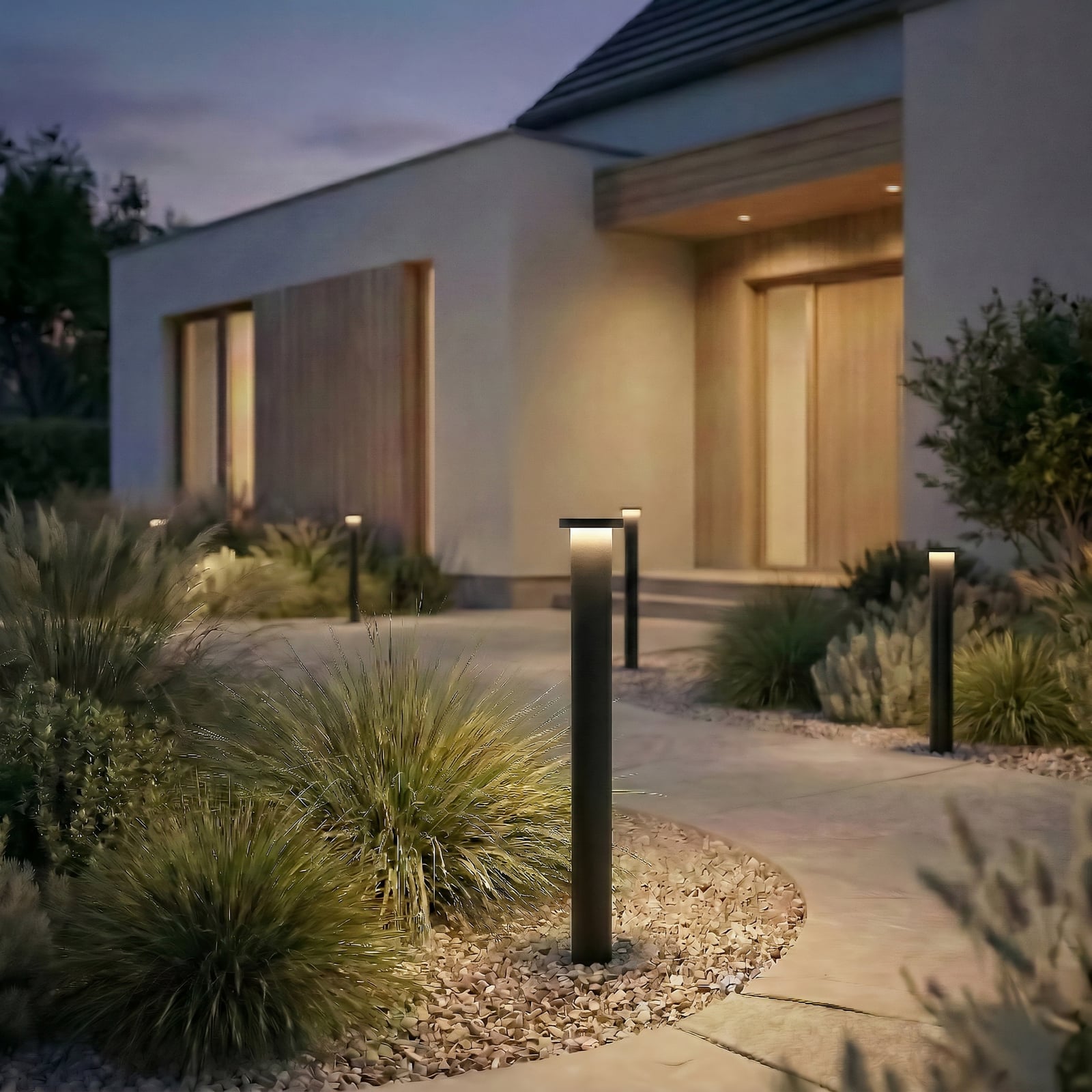 Cirel LED path light, black, IP65, 65 cm, aluminium - Lindby