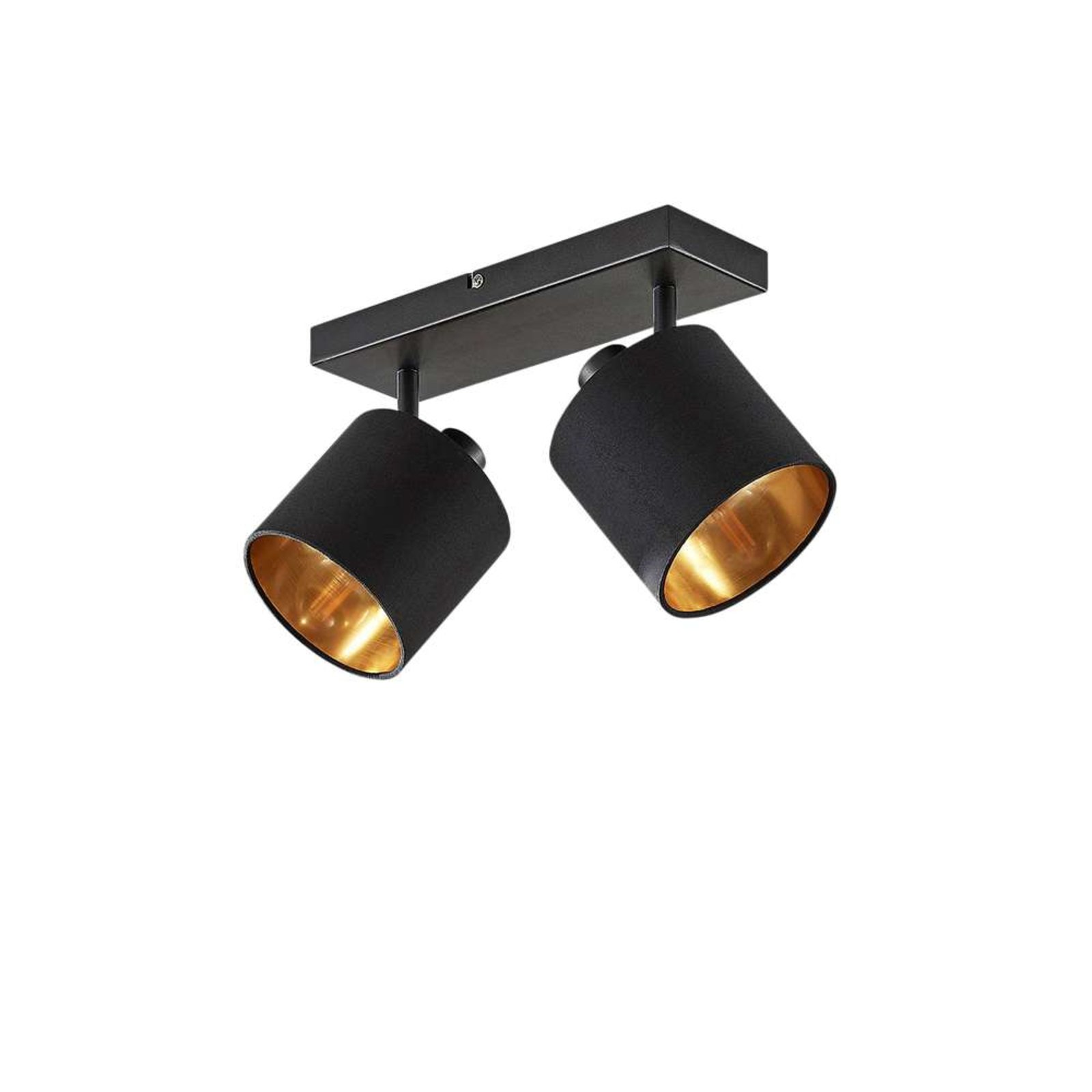 Vasilia 2 Ceiling Lamp Black/Gold - Lindby