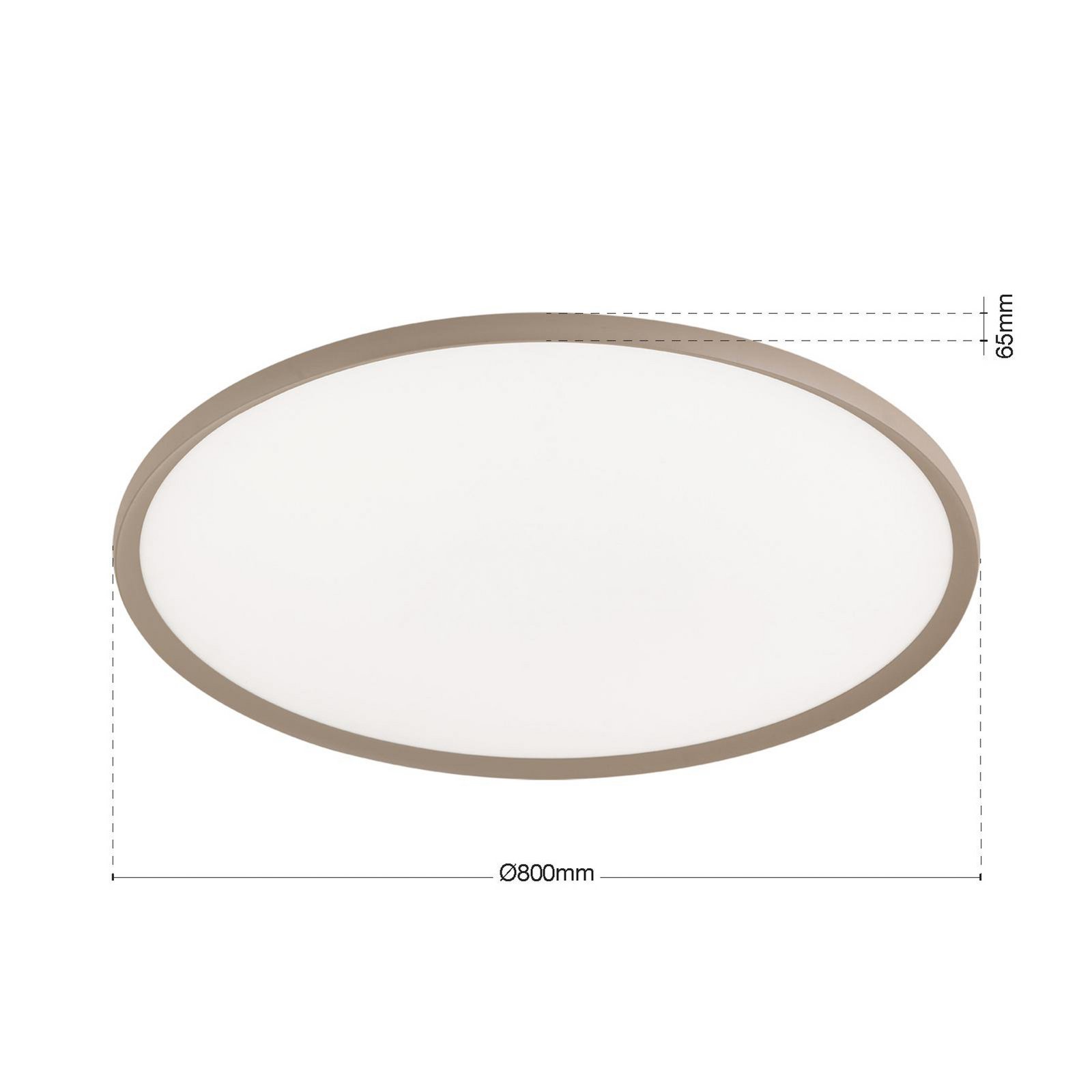 LED ceiling lamp Kant, Ø 80 cm, khaki, CCT, metal/plastic