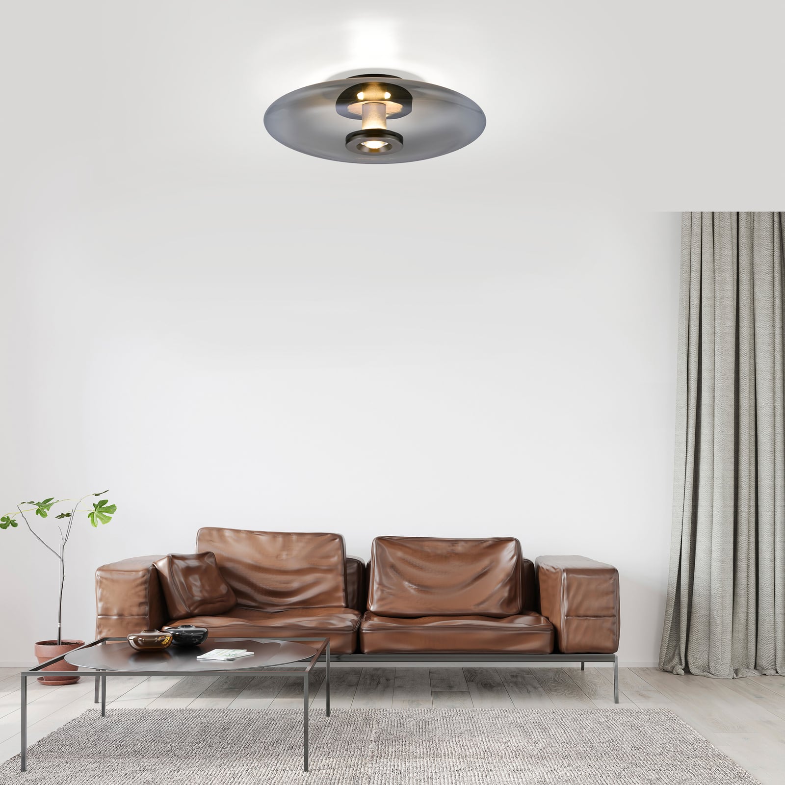 Vitrum LED-Deckenlampe, grau, Glas/Aluminium, Ø 45 cm - PURE Vitrum LED-Deckenlampe, grau, Glas/Aluminium, Ø 45 cm - PURE