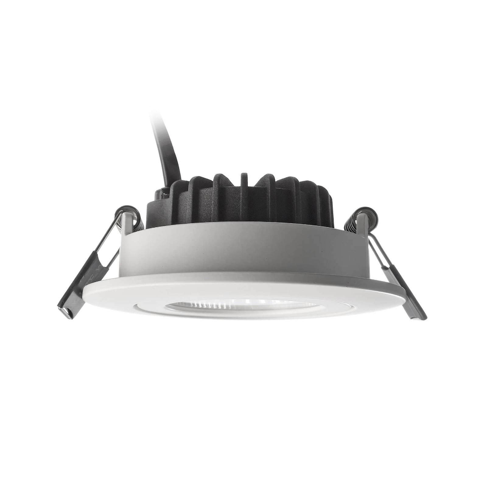 Lampa sufitowa wpuszczana LED Dione, IP44, 2700 K, biała, ściemniana