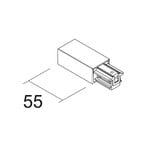 Ivela power feed right SQUARE 48 V, black, plastic