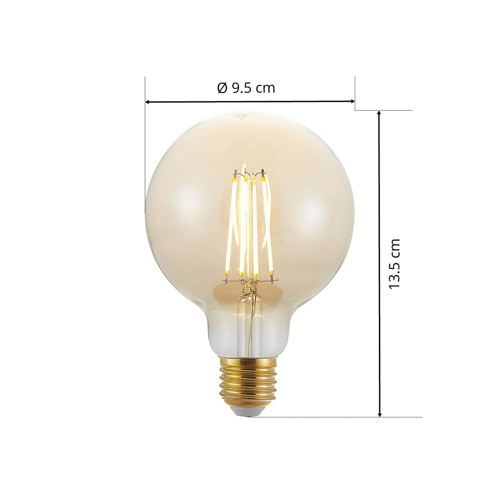 Żarówka LED E27 G95 6,5W 2 500 K bursztynowa