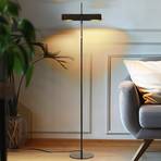 Lucande floor lamp Nysira, grey metallic, 2-bulb