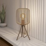 Bordlampe Romazzina, beige, højde 44 cm, metal, E27