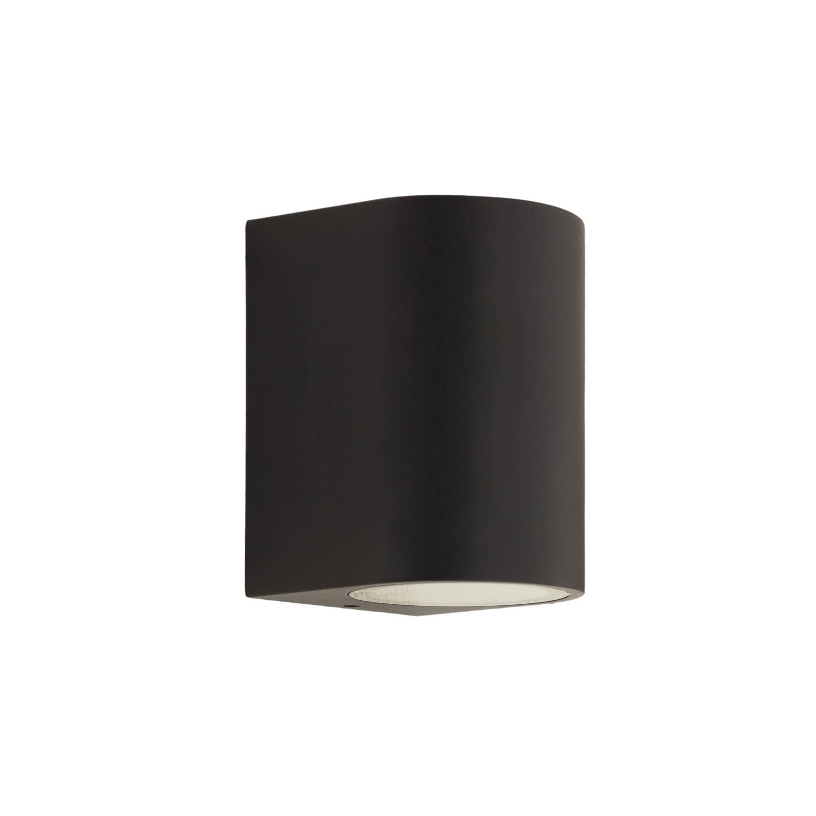 Prios Außenwandleuchte Tetje, schwarz, rund, 10 cm