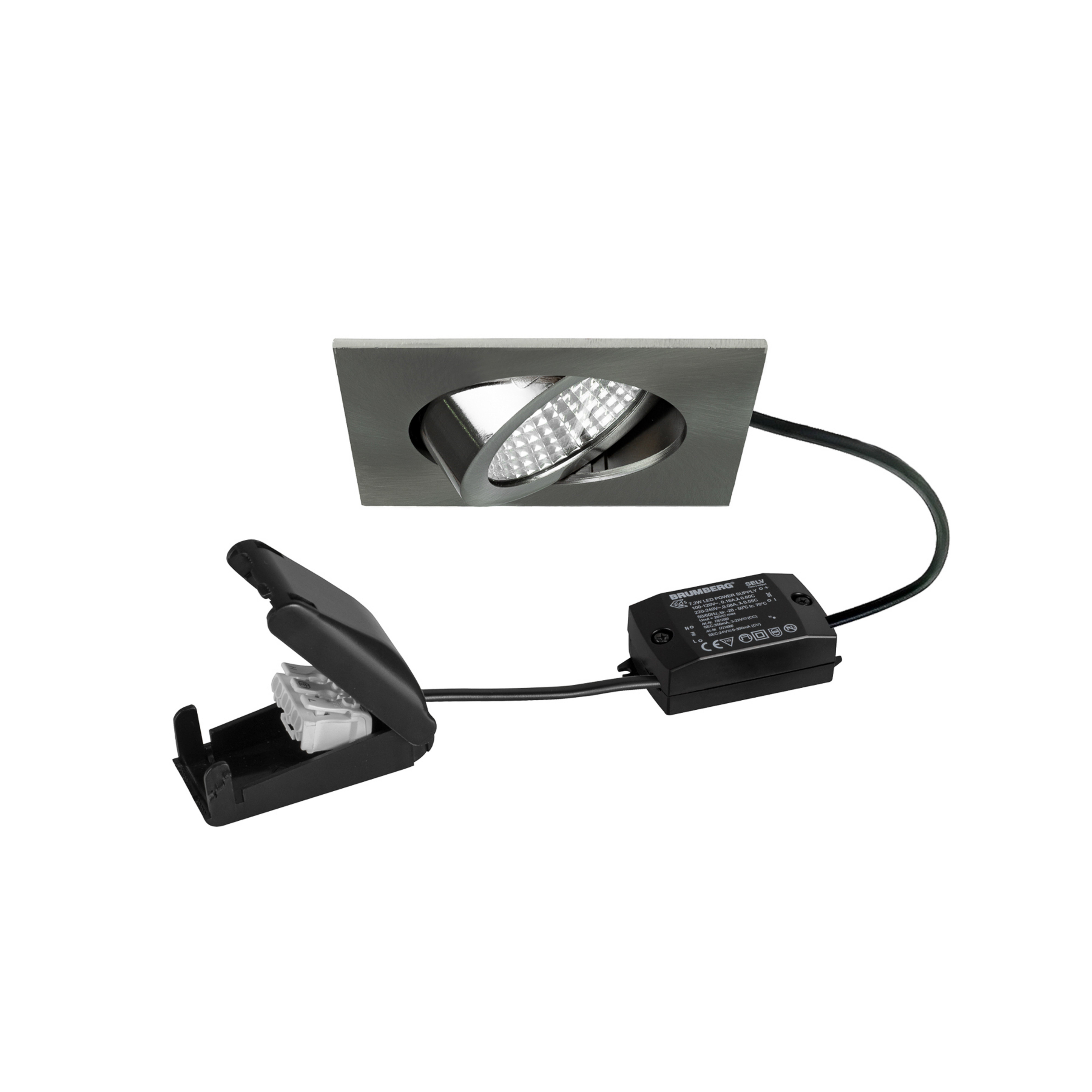 BRUMBERG BB05 LED-Einbauspot on/off Anschlussbox nickel matt