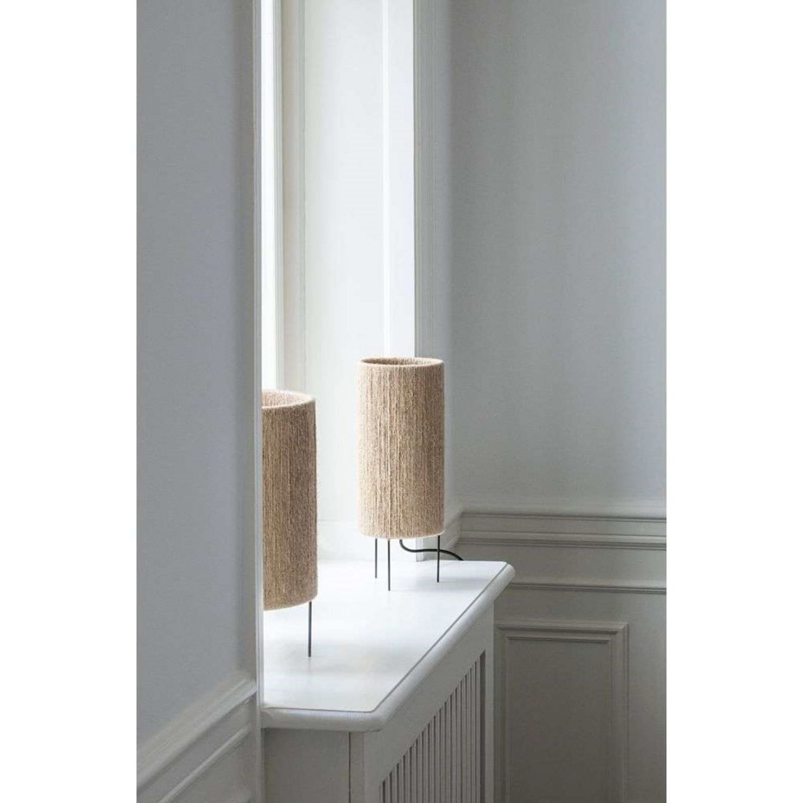 Ro bordlampe Ø15 – håndlavet Made By Hand - Stue - Vintage - Stof / tekstil billede