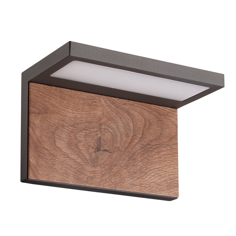 LED-Außenwandleuchte Ruka mit Holz-Element