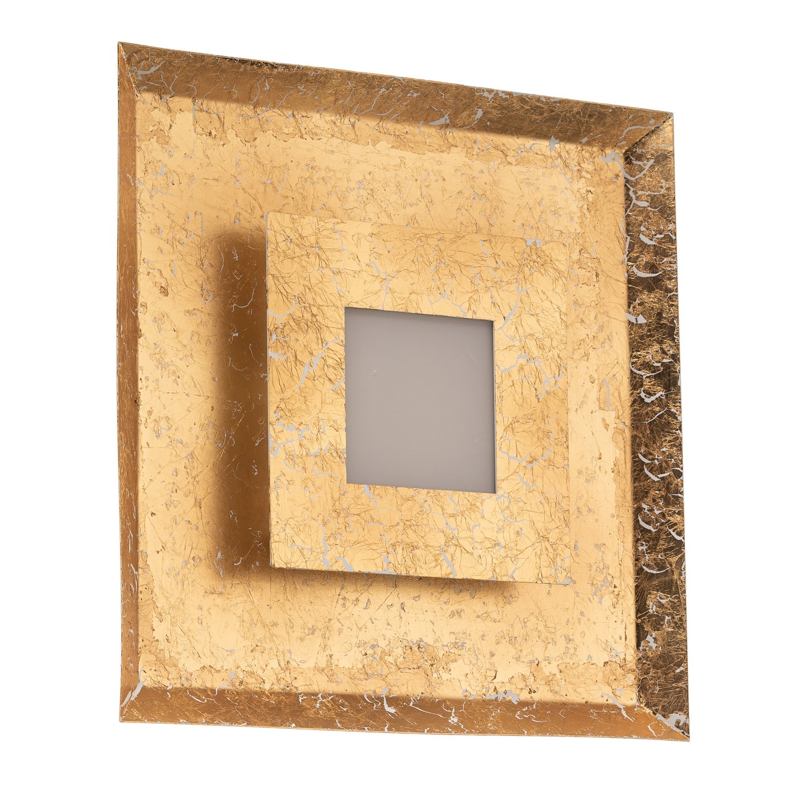 Nástenné LED svietidlo Window, 32 x 32 cm, zlaté