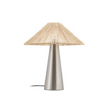 Lampe à poser Stéphane, corde de chanvre, nickel, hauteur 50 cm, métal - Lucande