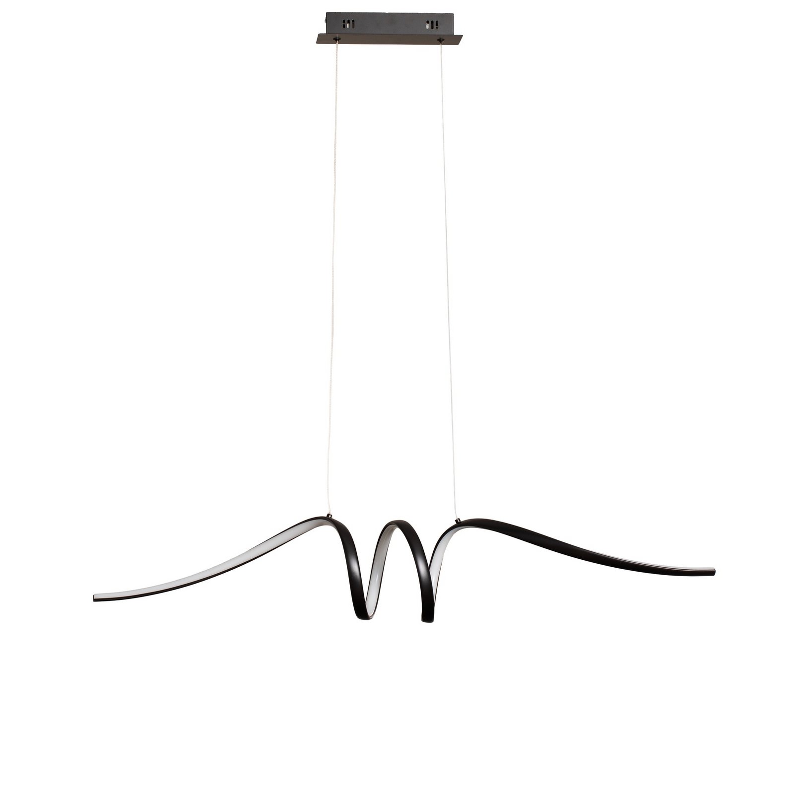 LED-hengelampe Loop, metall, svart-krom, 4.000 K