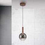 Paul Neuhaus LED závěsné světlo Bowl, Ø 20 cm, hnědá/šedá