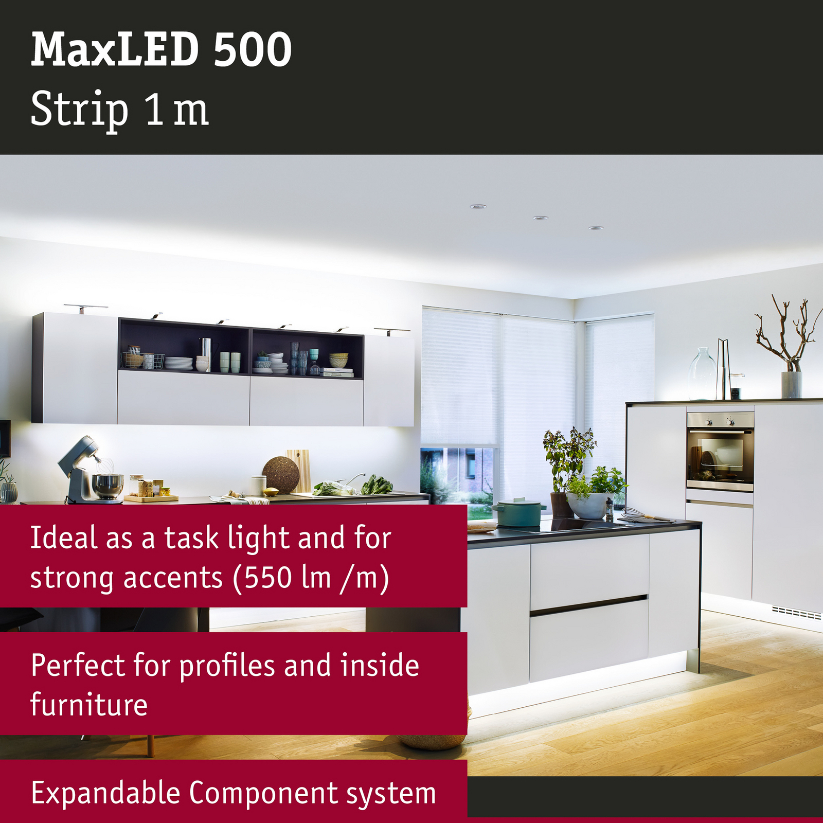 Paulmann MaxLED 500 stripe IP20 dagslys 1 m Paulmann MaxLED 500 stripe IP20 dagslys 1 m
