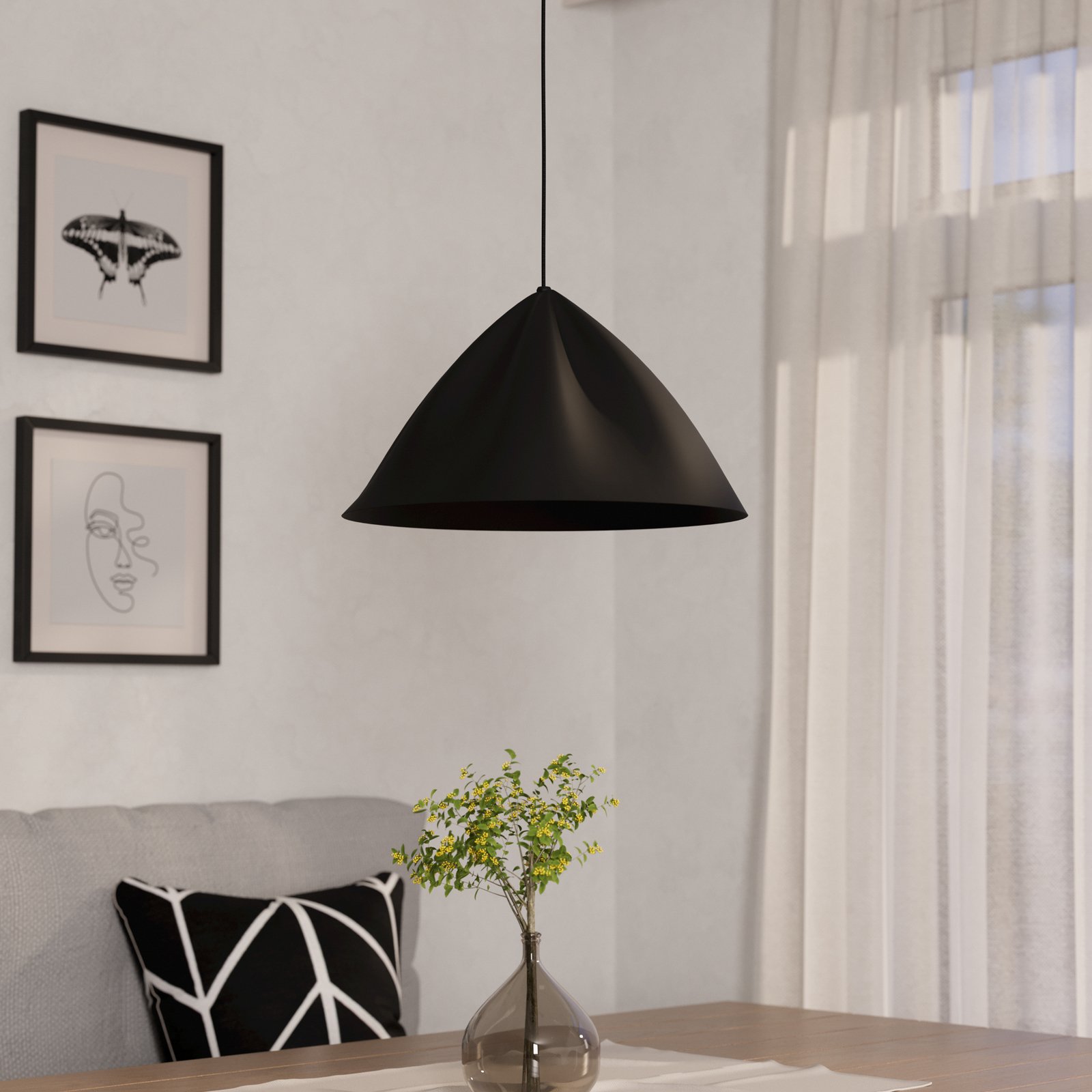 Hängeleuchte Podere, schwarz, Ø 42,5 cm, Stahl