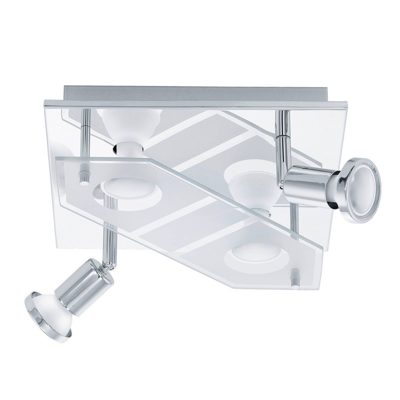 Eglo 75379 Deckenleuchte 4-flammig GU10-LED CHROM SAT-KLAR CABO 1 mit Farbwechsler