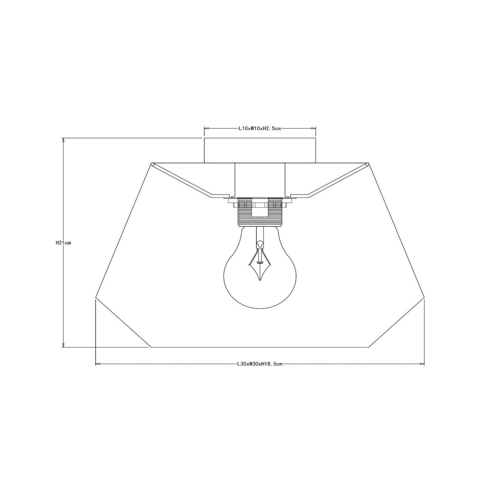 Lucide Plafonieră Jessica negru Ø 30 cm bumbac - Camera de zi / sufragerie - Țesătură / Textil