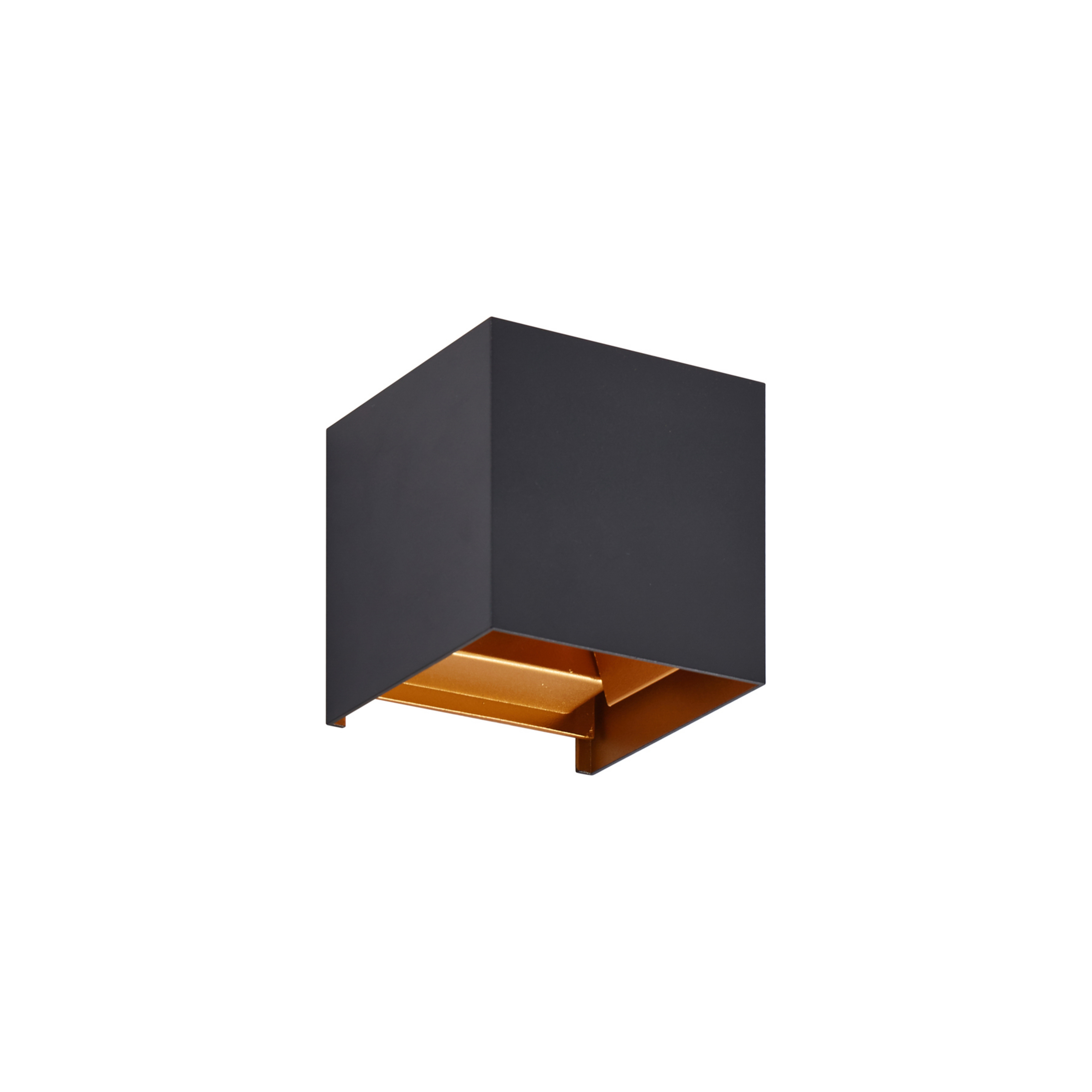 Applique da esterno LED Nivar Square Nero/Oro - Lindby