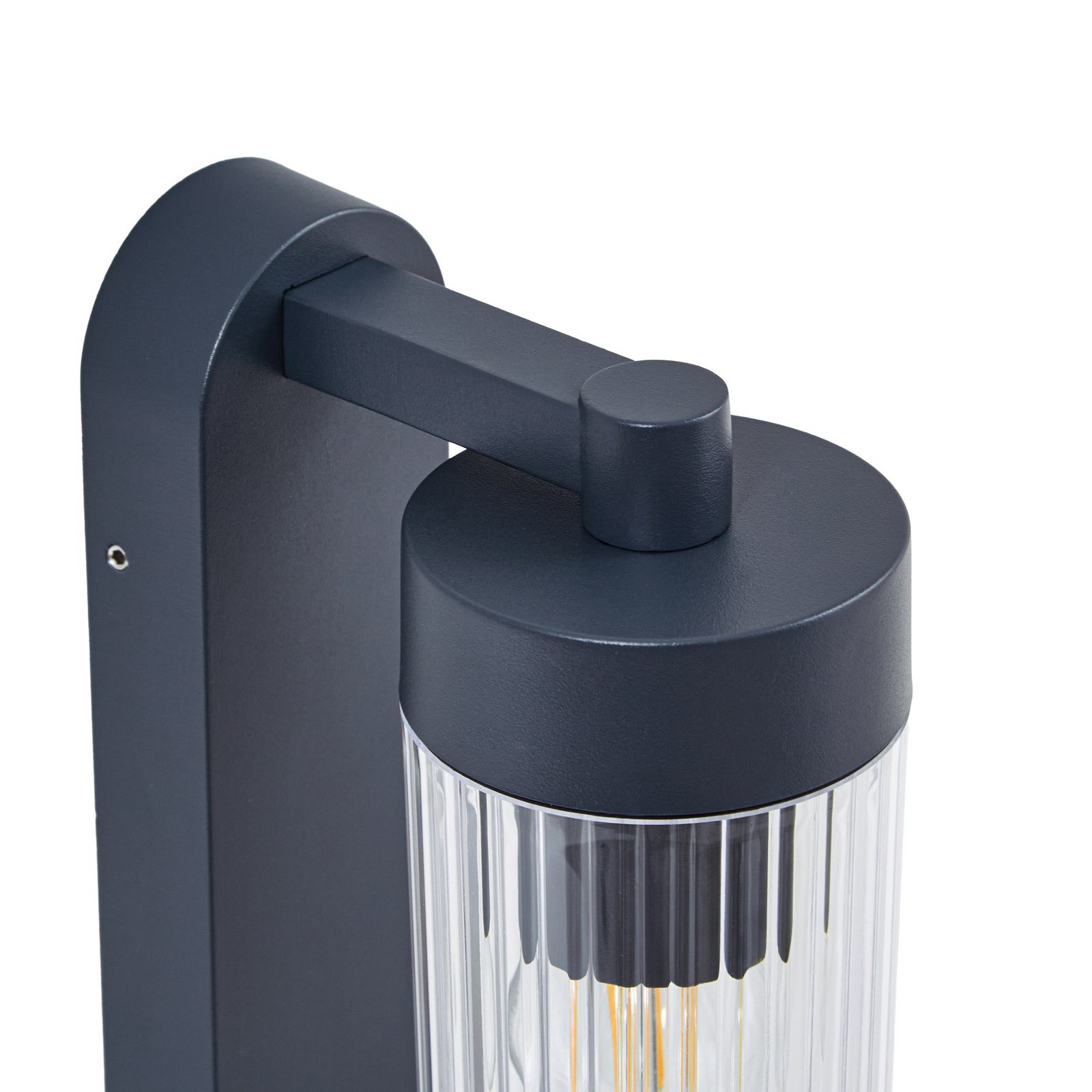 Lindby utendørs vegglampe Kaliro, antrasitt, 24 cm, IP54, sensor