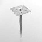 Lucande Cadis ground spike, silver-coloured metal, 38 cm high