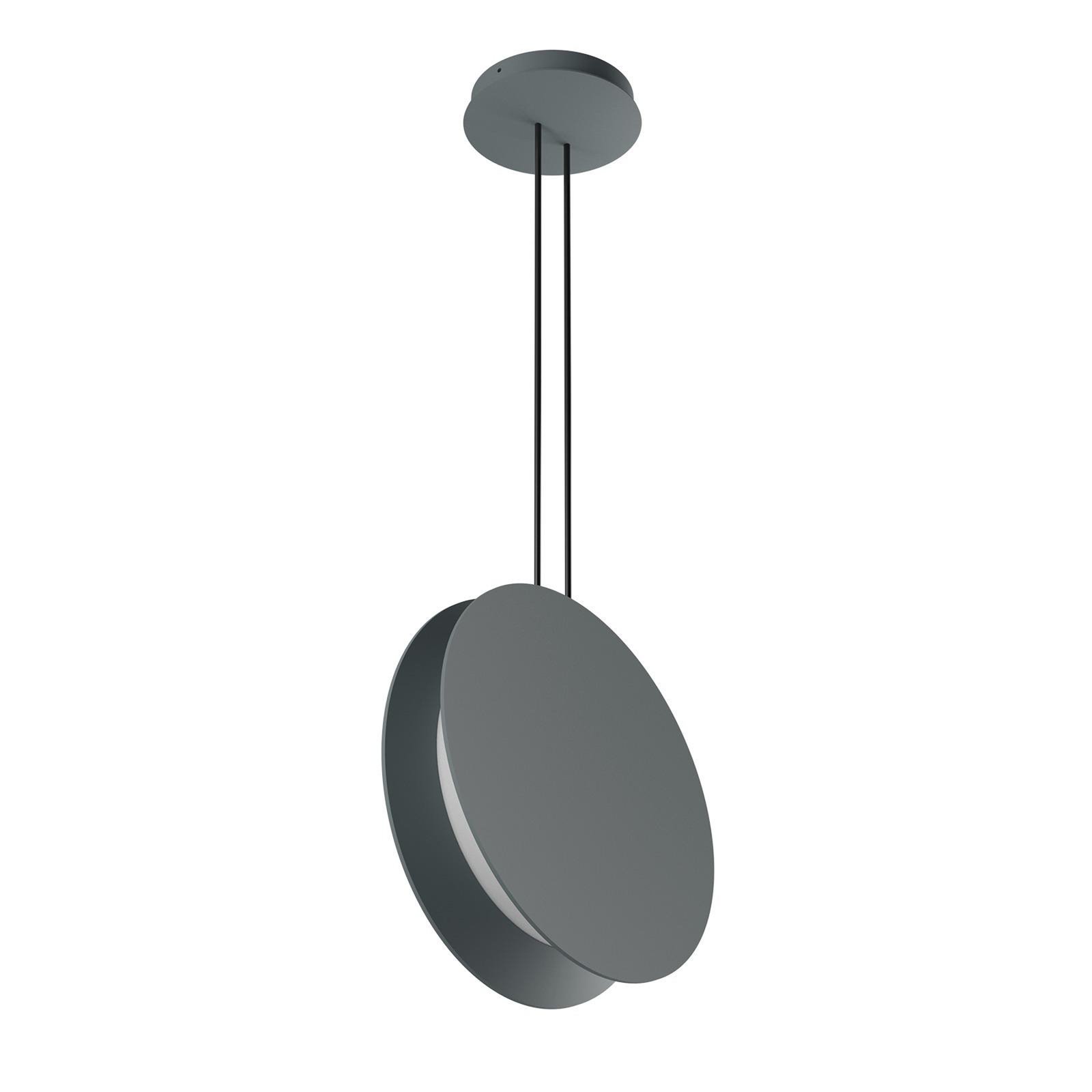 Suspension LED Yo-Yo, gris, 2.700 K, aluminium, PMMA, intensité variable