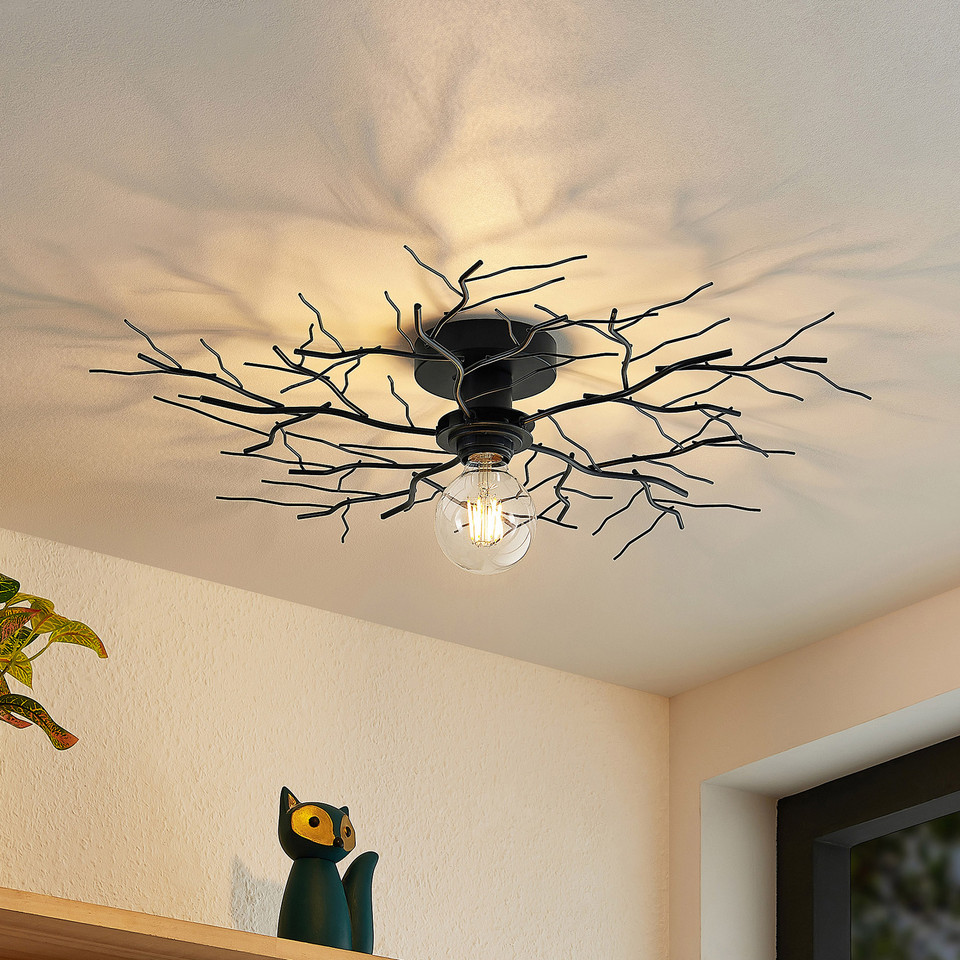 Lindby Vetki Plafond, svart från Lindby