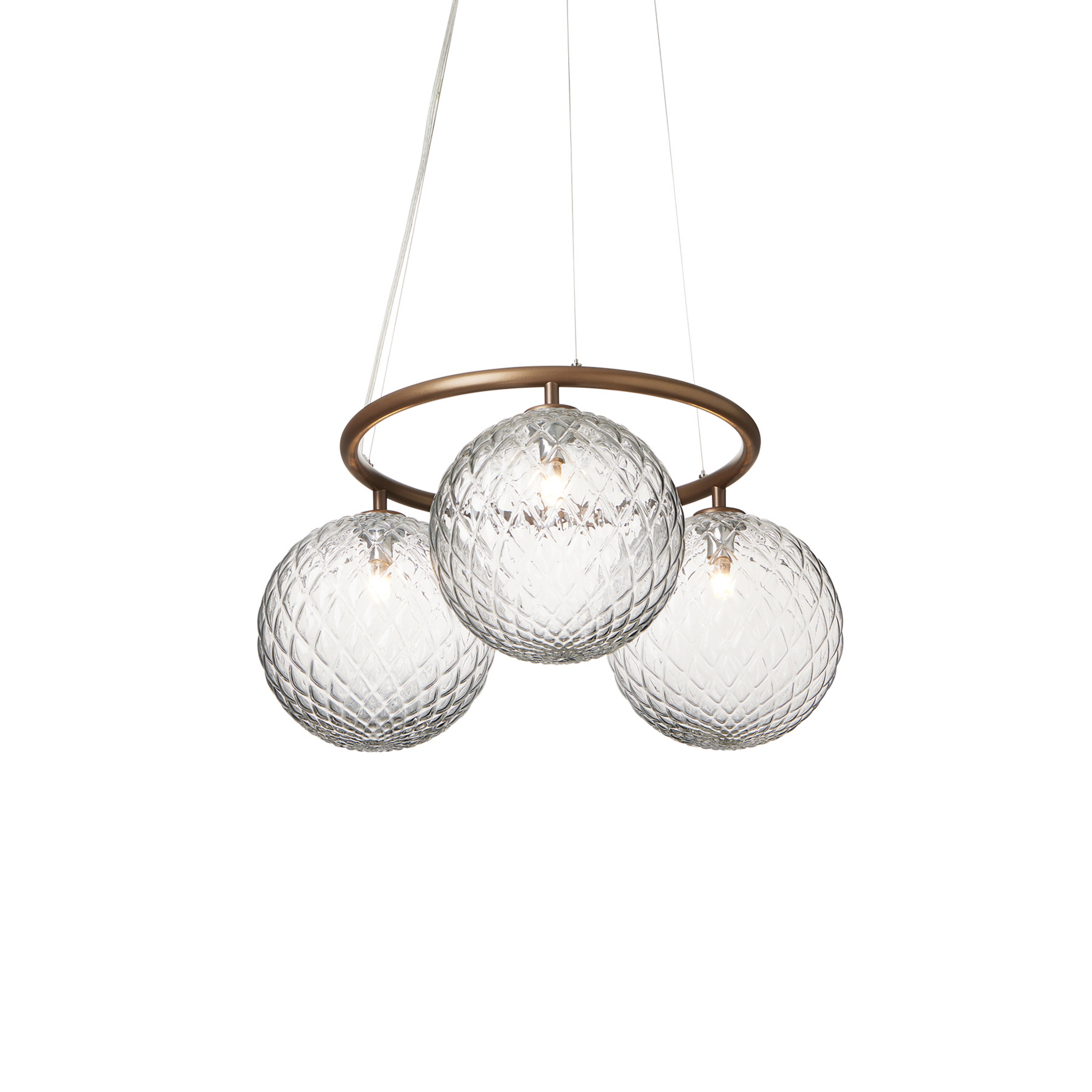 Miira 3 Circular Kronleuchter, Ø 54 cm, bronze/klar - Nuura