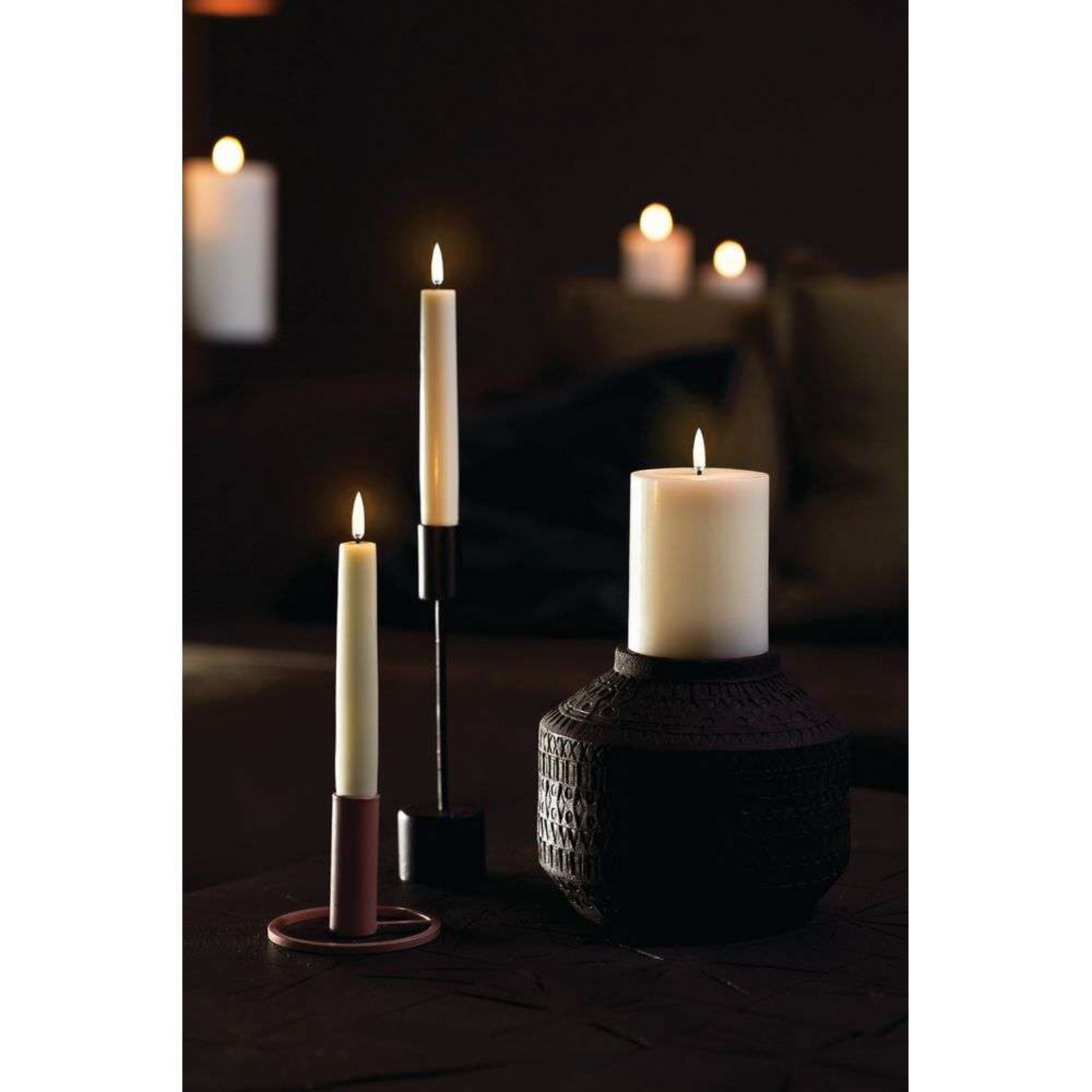 Pillar candle LED Nordic White 7,8 x 10 cm - Uyuni Lighting