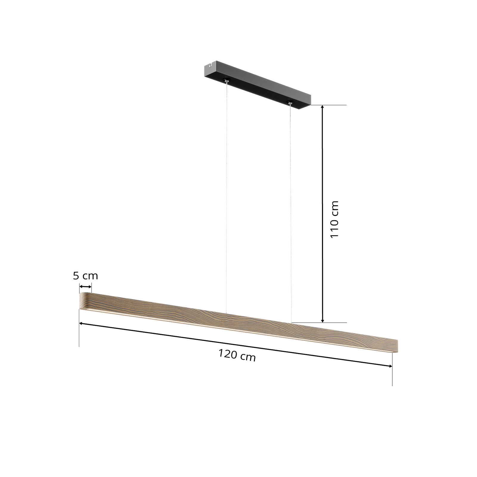 Závesné svietidlo Forrestal LED, dĺžka 120 cm