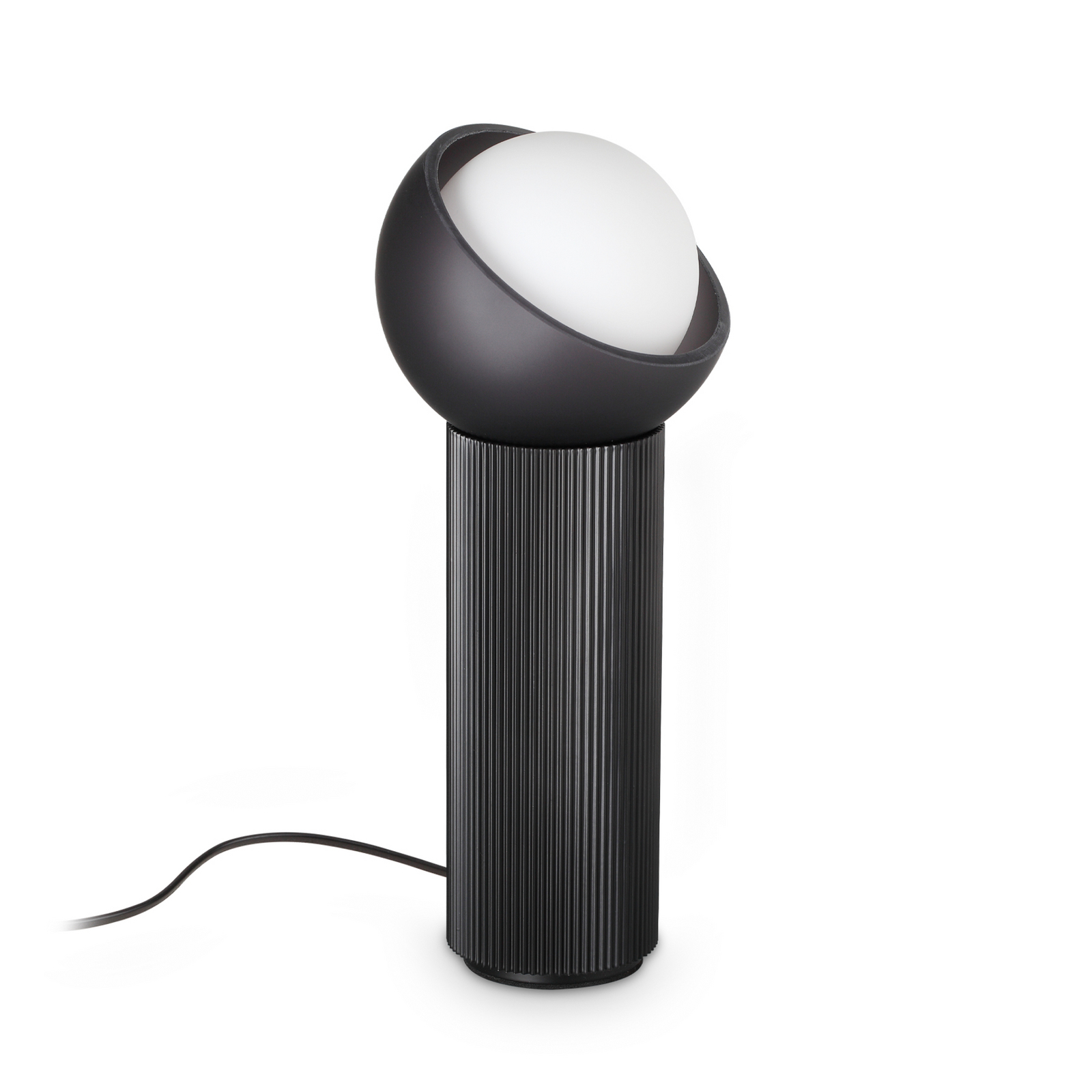 Stolová lampa IDEAL LUX Bloom, čierna/tmavošedá, výška 27 cm