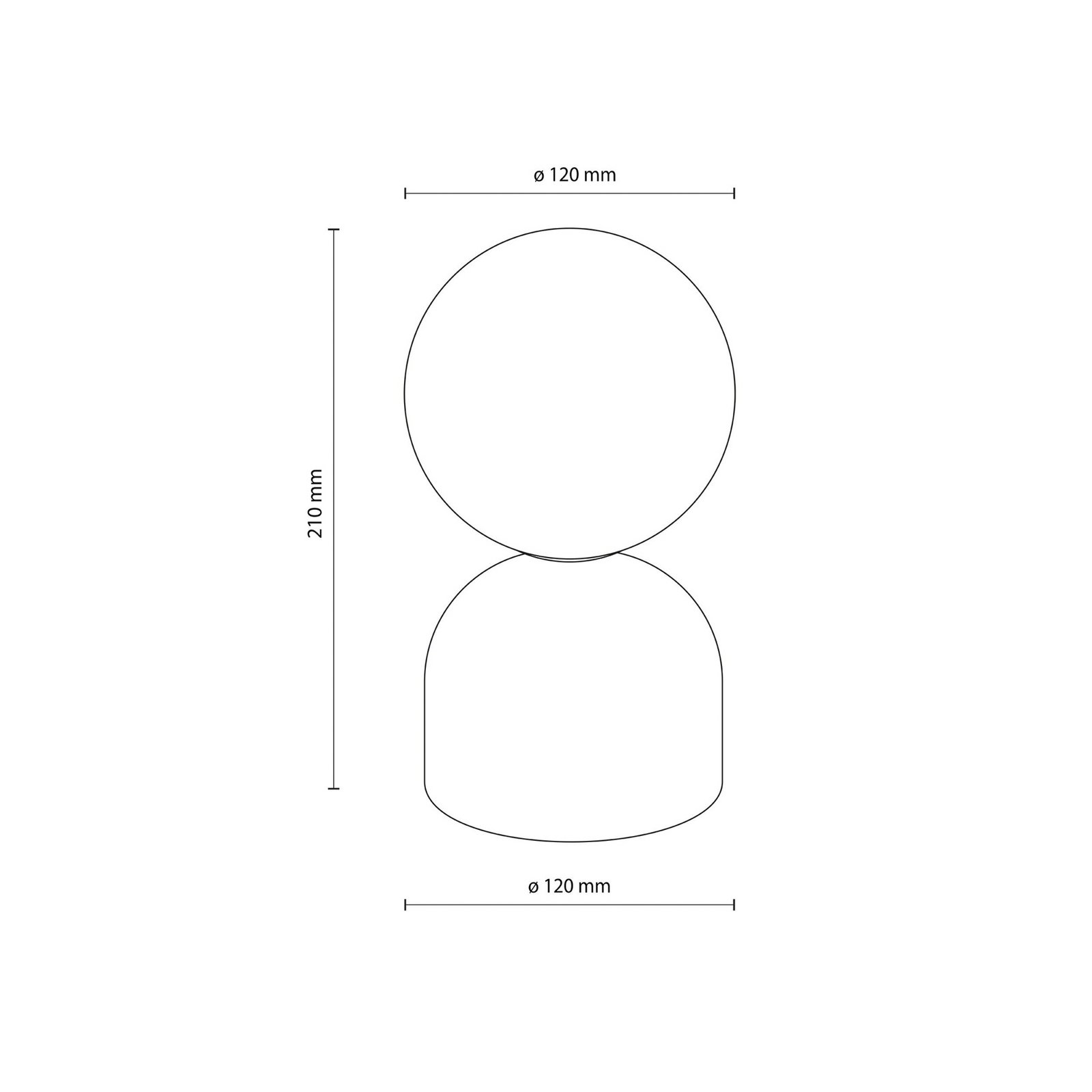 Candeeiro de mesa Miki, terracota, altura 21 cm, metal/vidro, G9