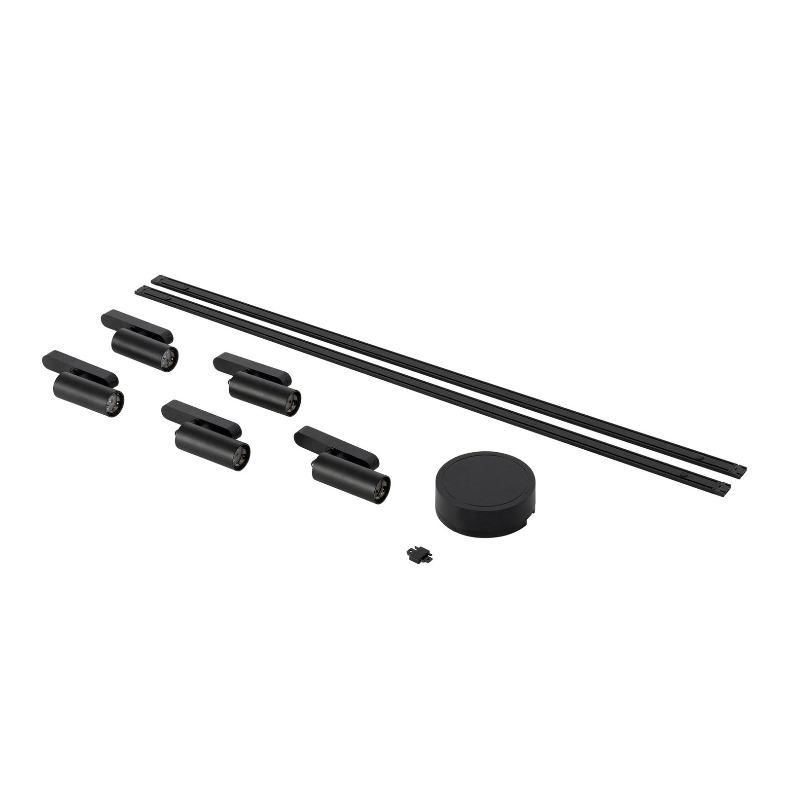 Schienensystem 48V Lumaro Spots 5-flg. schwarz Ø 4cm dimmbar