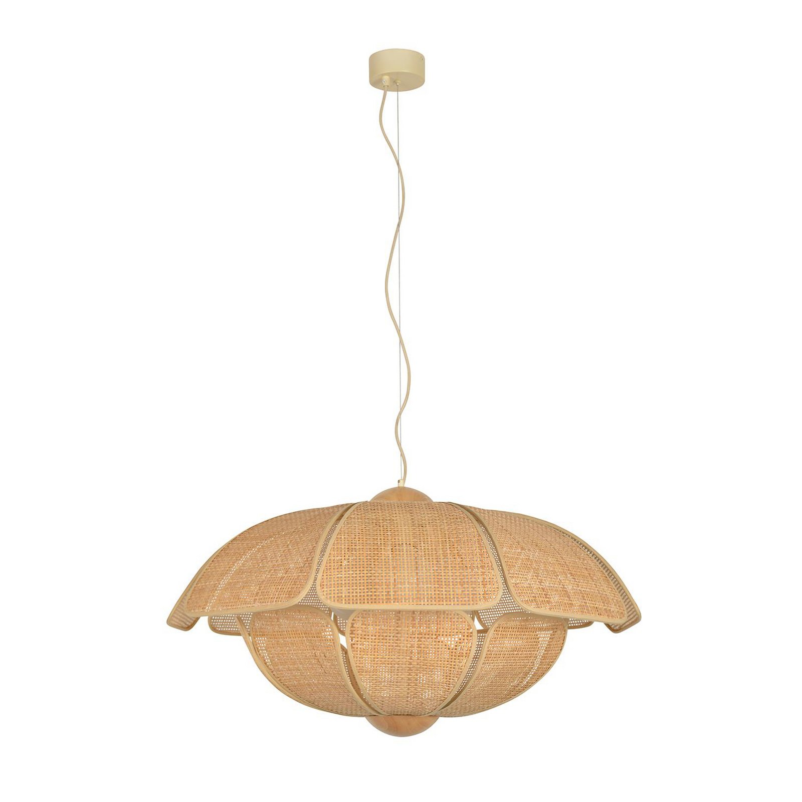 MARKET SET Coquillage hanging light, 70 cm, natural colour, rattan