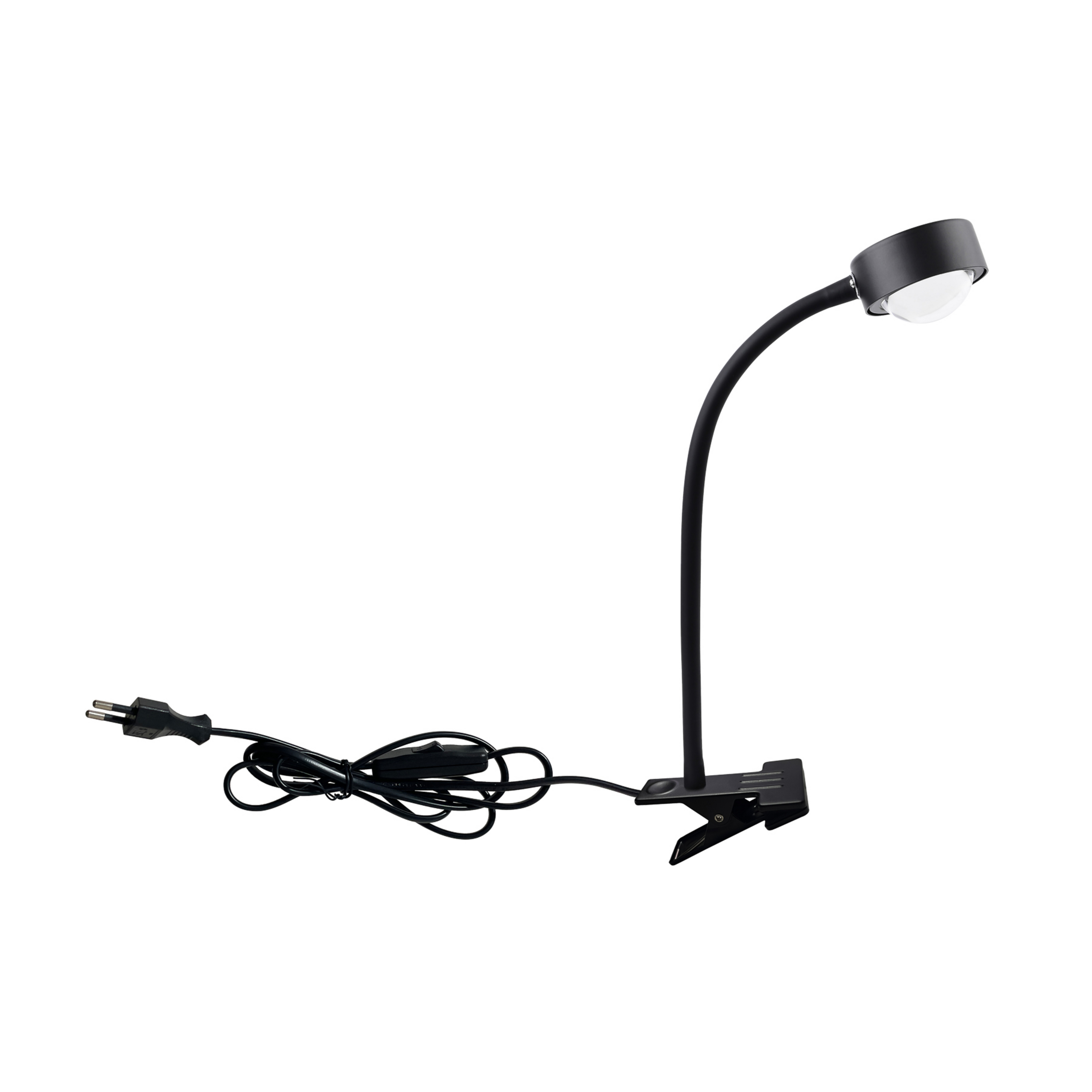 Lindby klemmelampe Jyla svart linse 4200K fleksibel arm GX53