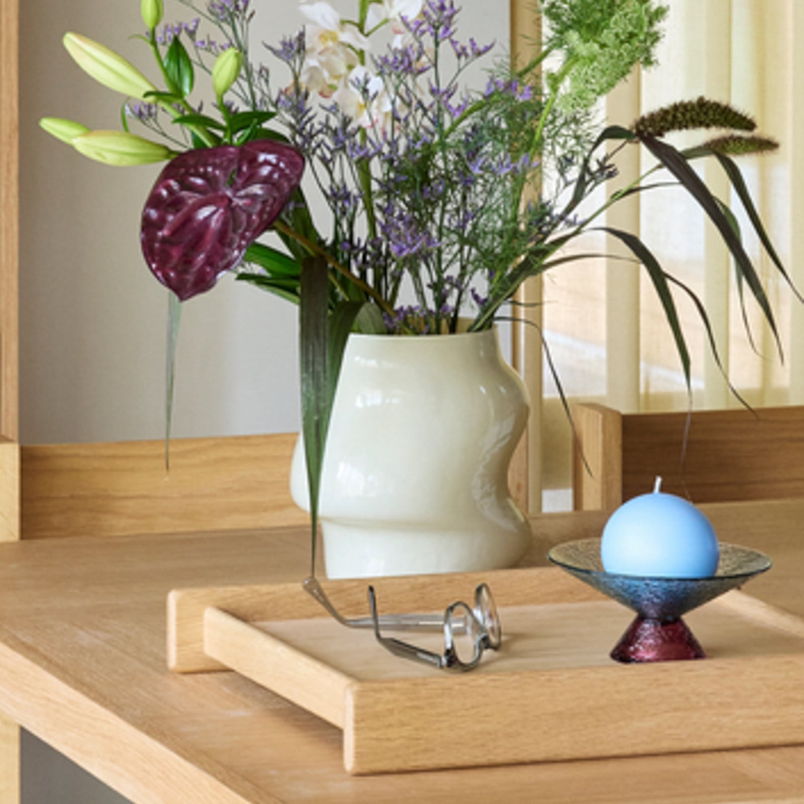 Vaso Lote color sabbia, altezza 20 cm - Hübsch