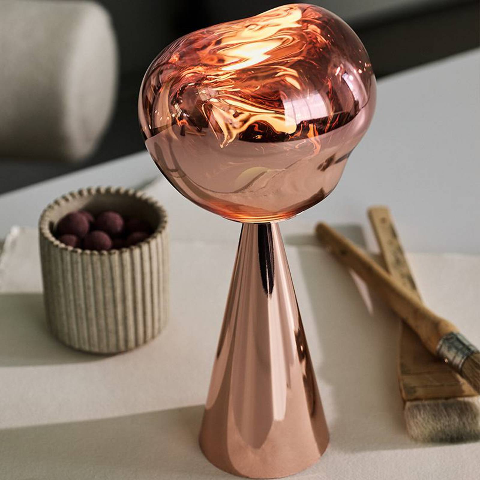 Tom Dixon LED-Akku-Tischlampe Melt, kupferfarben, Höhe 28 cm günstig online kaufen