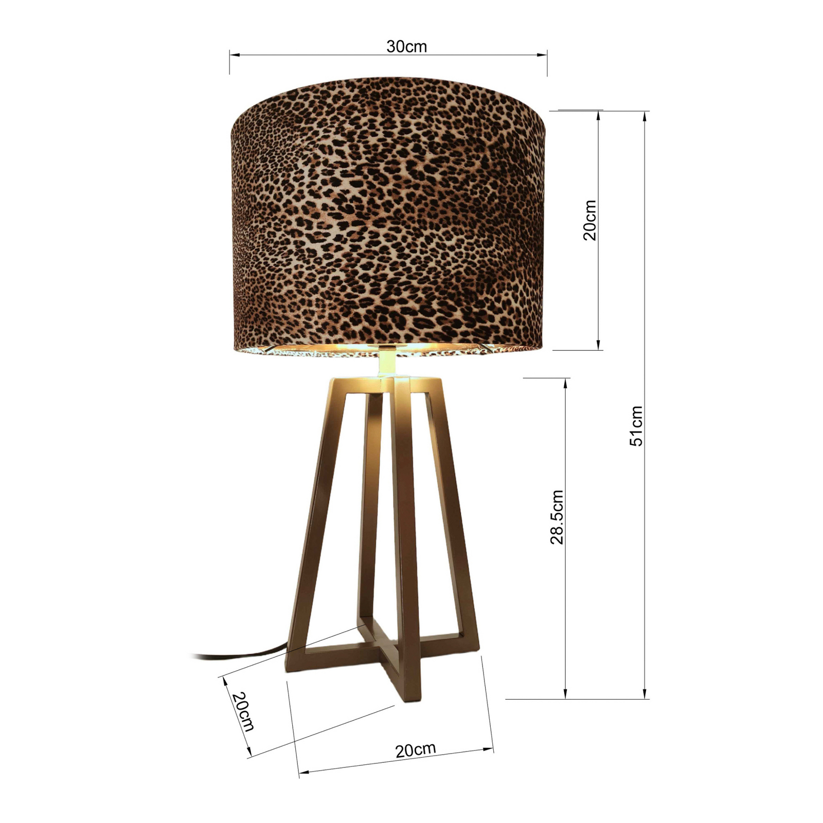 KARE Tischleuchte Wildlife, braun, Stahl, Höhe 51 cm, E27