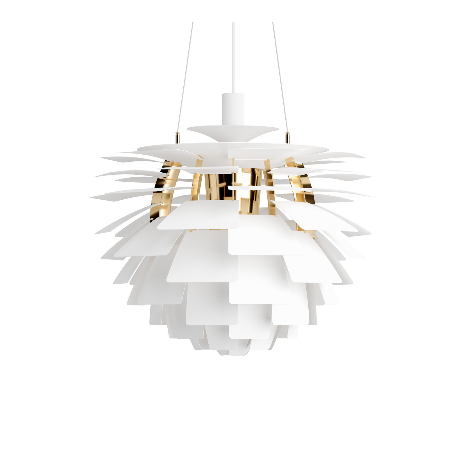 Hanglamp PH Artichoke wit/messing Ø 60 cm Louis Poulsen