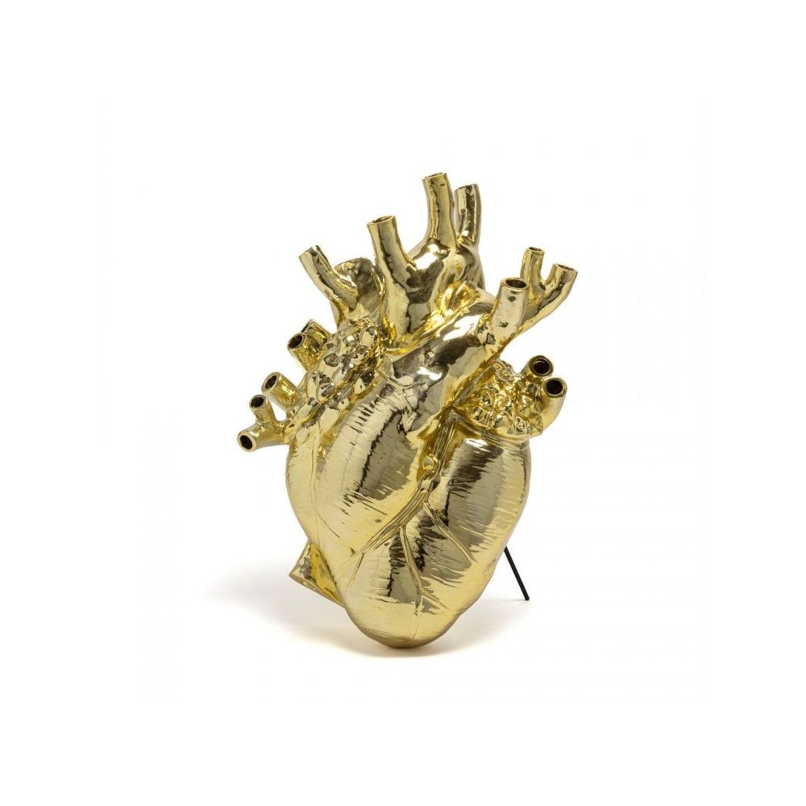 Love In Bloom Giant Resin Heart Vase Gold - Seletti