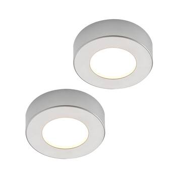 Prios Edwina LED-Deckenlampe, silber, 12,2cm, 2er
