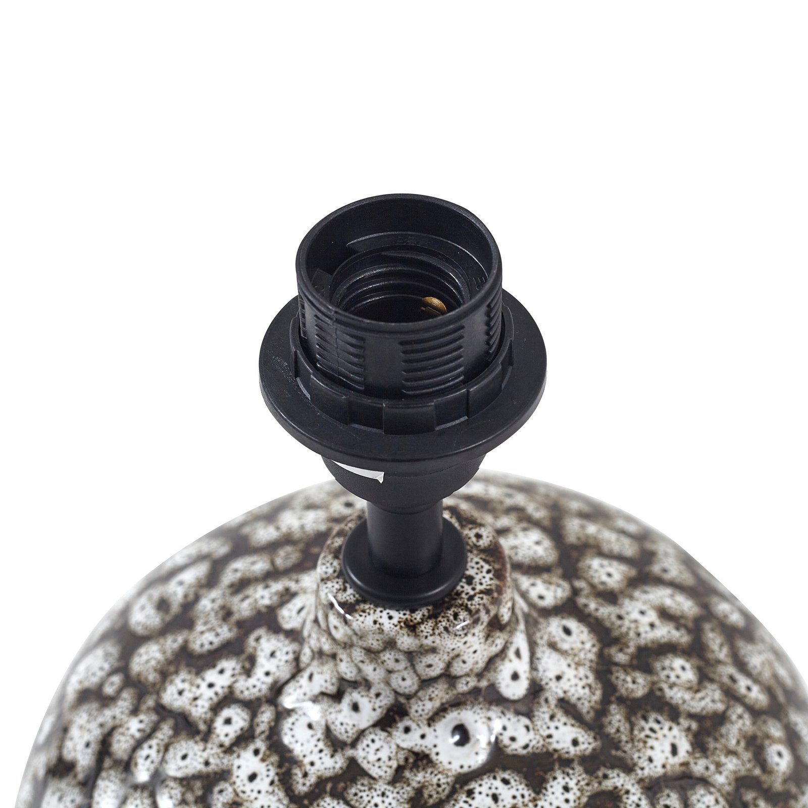 Lindby tafellamp Thalassia, zwart/wit, Ø 26cm, keramiek