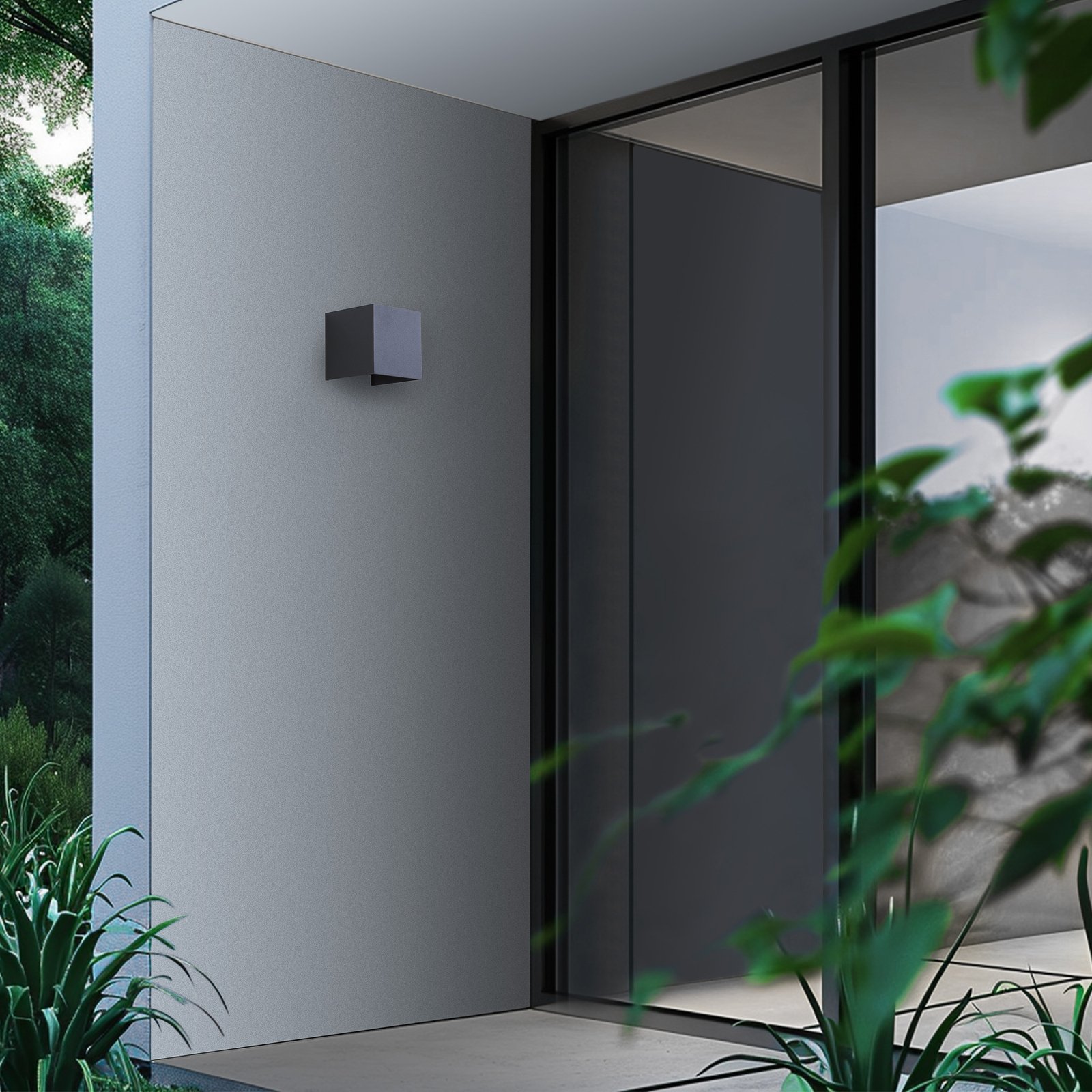 Dara Square LED Smart Outdoor Wall Lamp Grey - Lindby