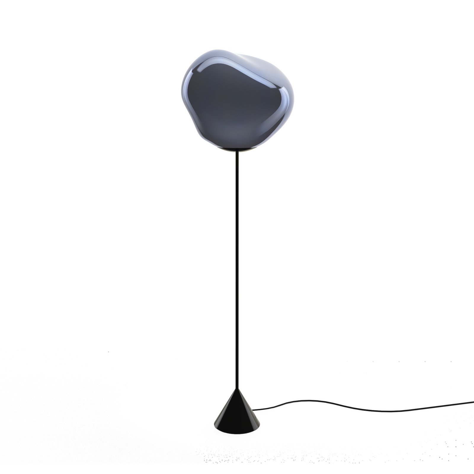 Lámpara de pie LED Melt Cone Slim de Tom Dixon, gris humo, 180 cm