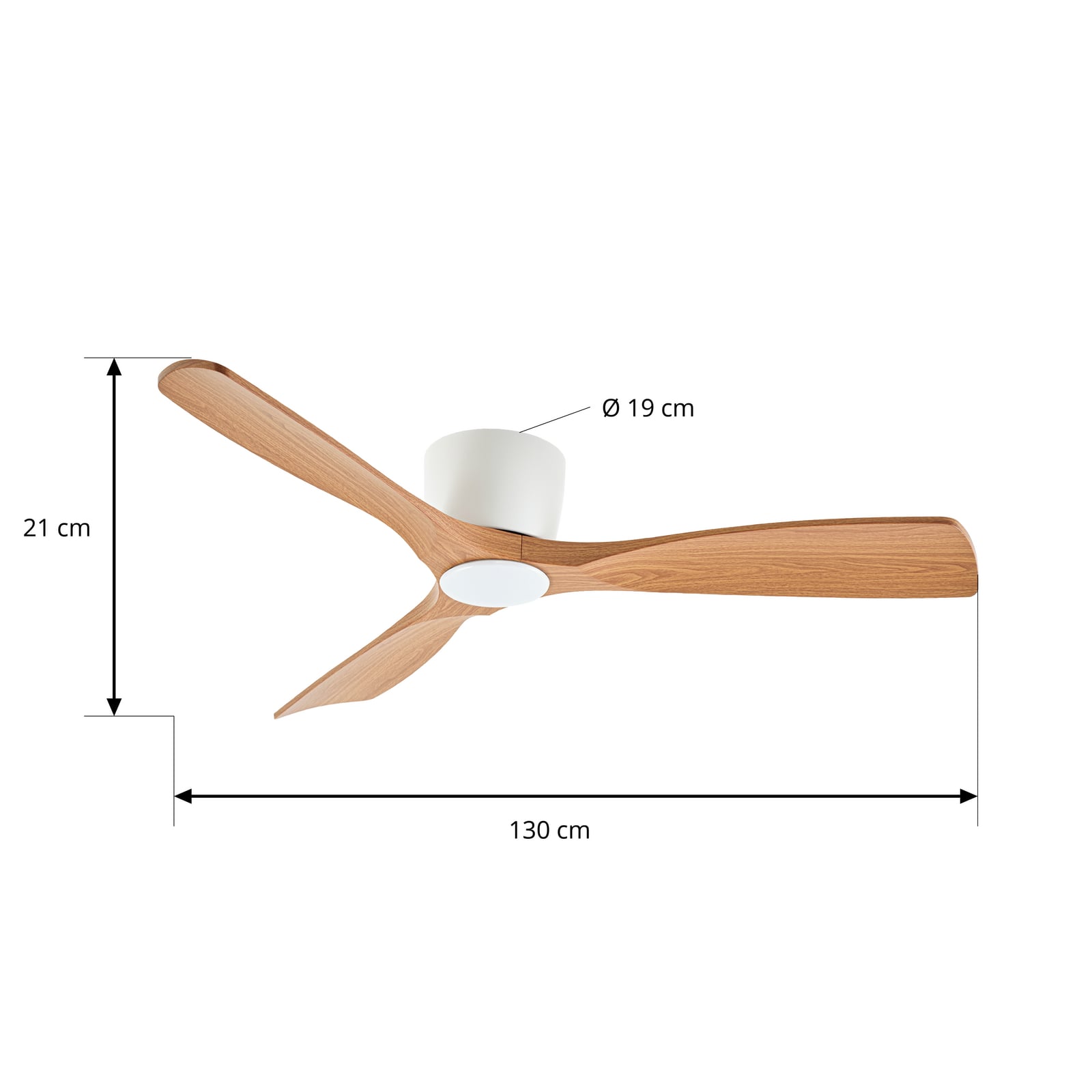 Lucande Smart LED-Deckenventilator Moneno, weiß/holz, Tuya