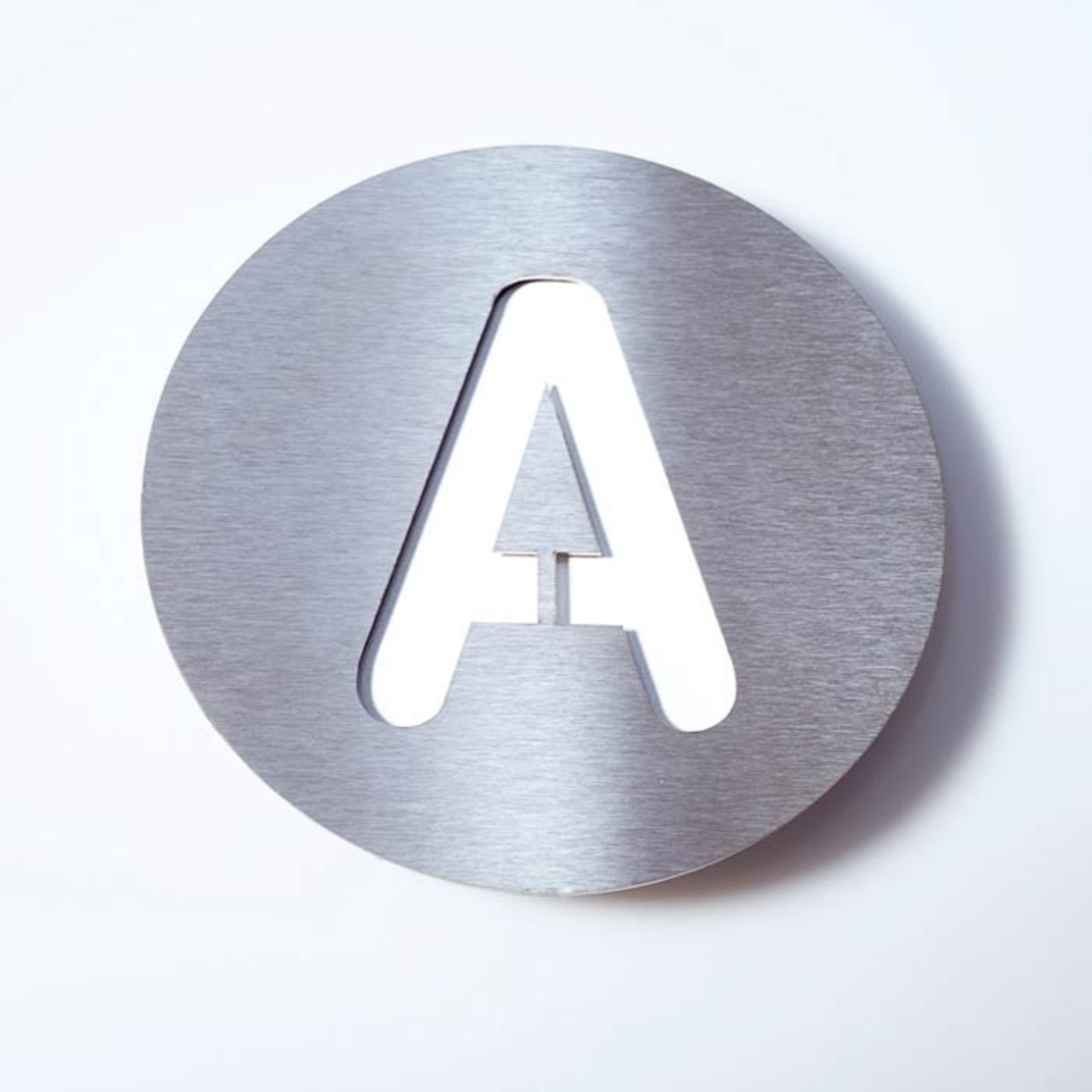 Round rozsdamentes acél házszám - „A”