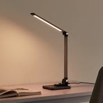 Lindby LED-bordslampa Valtaris, grå, aluminium, CCT, dimbar