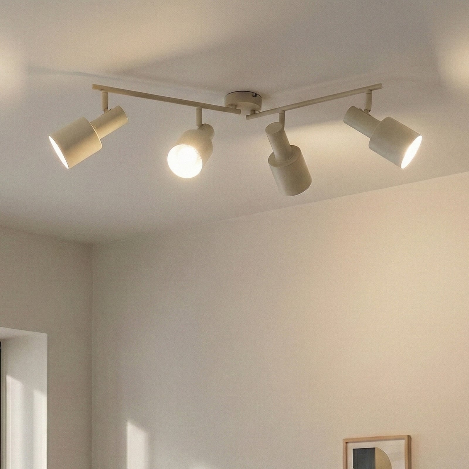 Ovelia 4 Plafond Beige Lindby - Vardagsrum - Modern - Metall - Med flera ljusk&auml;llor