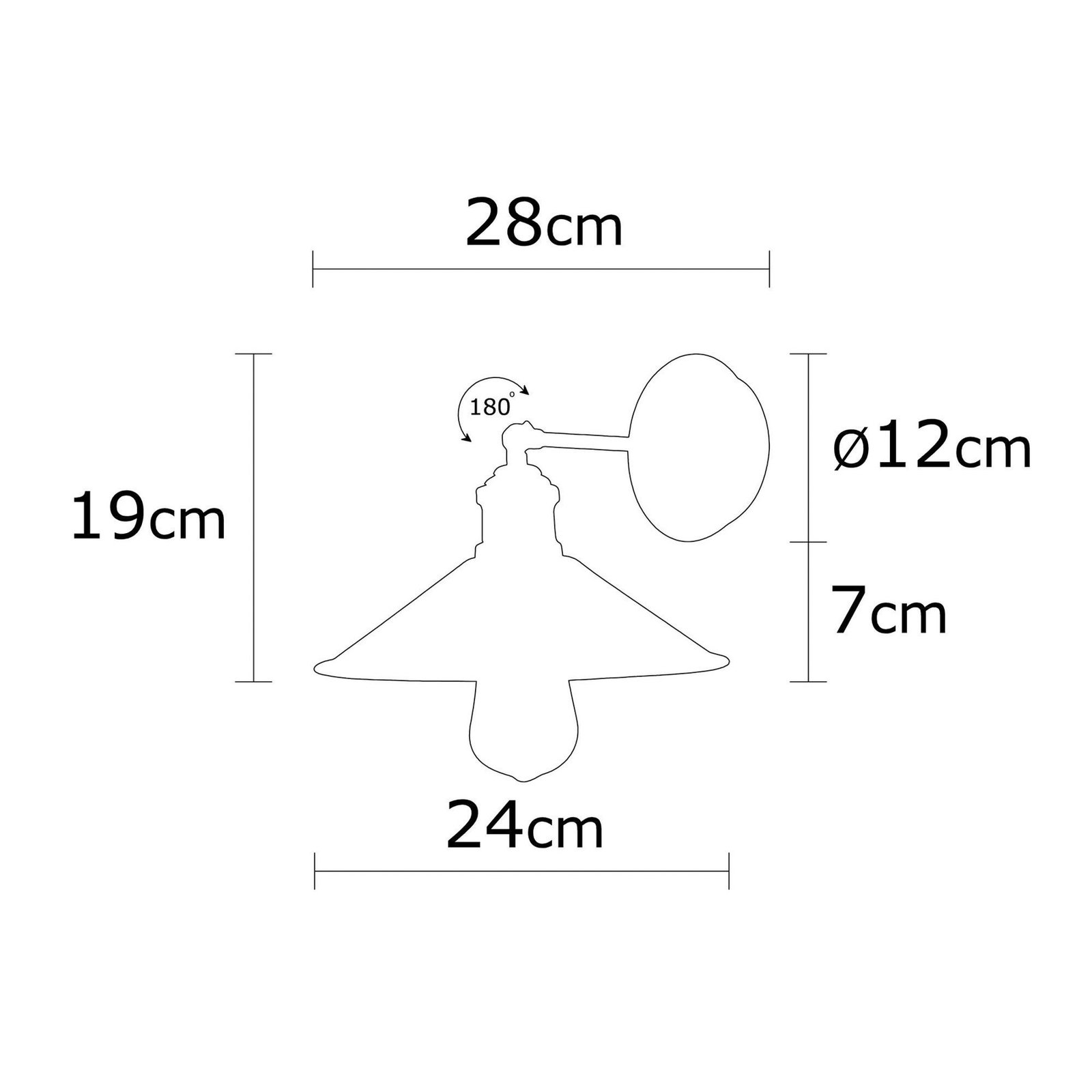 Kinkiet Berceste N-664, złoty antyczny, żelazo, Ø 24 cm