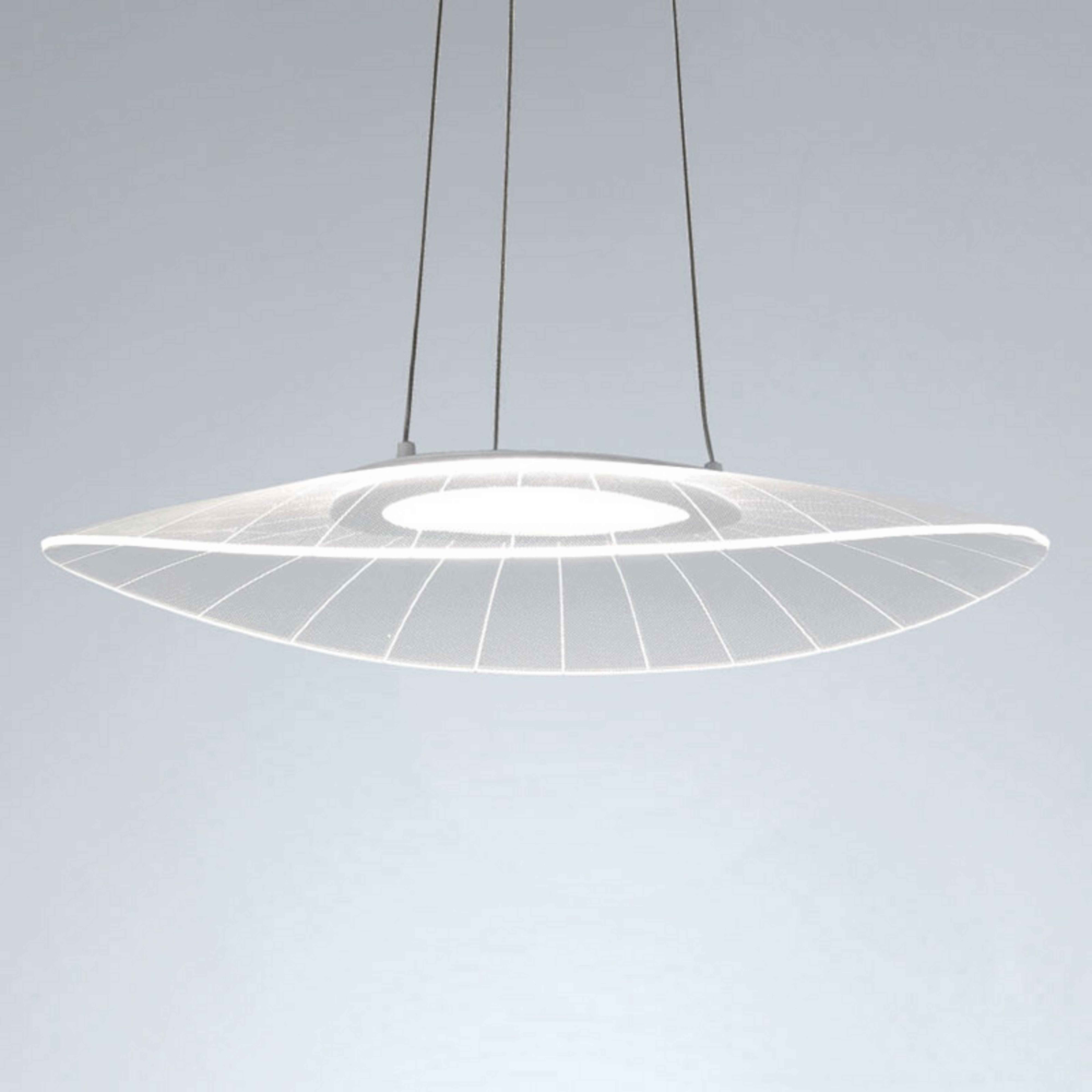 Candeeiro suspenso LED Vela, branco, Oval, 59 cm x 43 cm