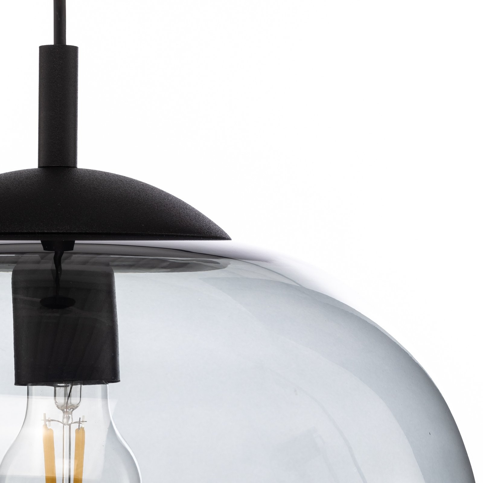 Hanglamp Vibe, grafietgrijs-transparant glas, Ø 35 cm